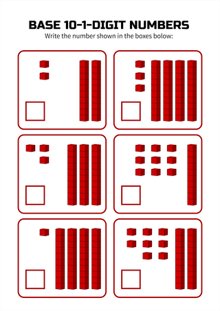 数学工作表卡通红色模板