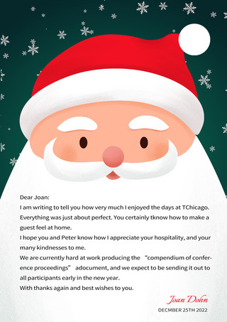 创意圣诞帽子海报模板_圣诞老人的信件绿色卡通模板