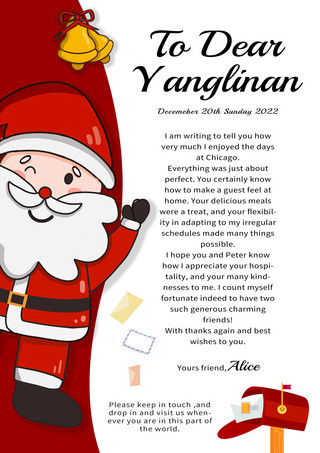 可爱圣诞元素海报模板_圣诞老人的信件卡通可爱模板