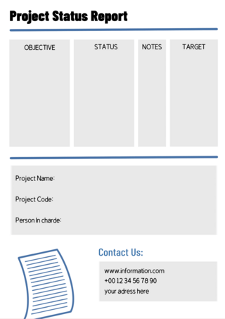 图表报告海报模板_项目状态报告简约商务蓝色灰色模板