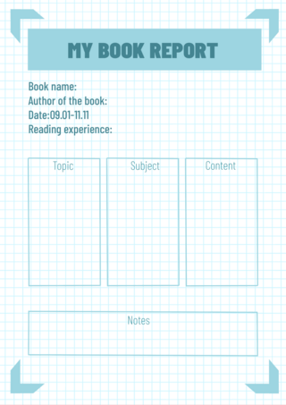 设计表格模板海报模板_项目状态报告网格读书简约蓝色模板