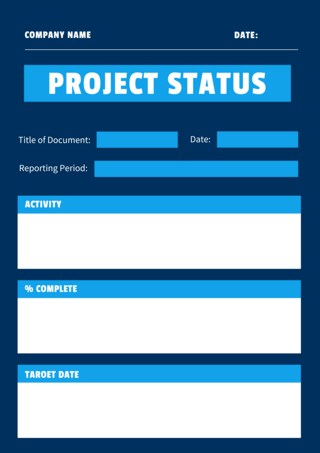 商务表格海报模板_项目状态报告蓝色商务海报
