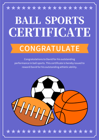 团队图标蓝色海报模板_运动证书模版球类运动证书