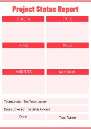 项目状态报告简约商务粉色模板