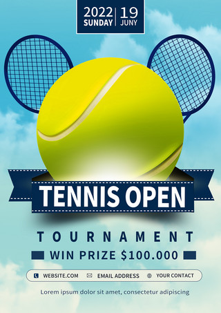 网球俱乐部海报海报模板_网球比赛传单