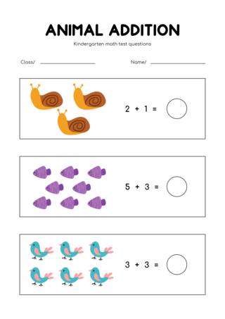 动物边框插画海报模板_数学工作表卡通动物算术表