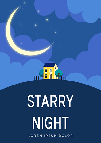 儿童读物封面蓝色模板