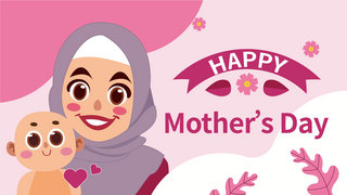 粉色节日快乐海报模板_国际母亲节粉色模版