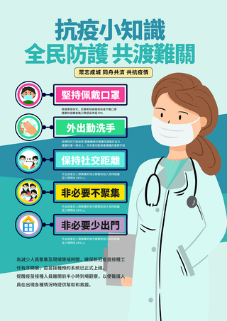 接种新冠病毒疫苗海报模板_卡通医生新冠病毒疫苗医疗海报