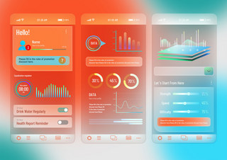 app下载界面海报模板_ui界面未来式时尚风格橙色海报