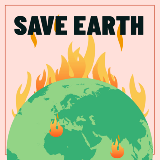 全球变暖海报模板_停止全球变暖火焰