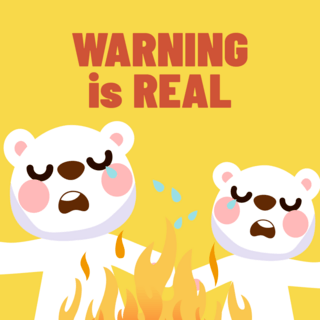 保温暖水壶海报模板_停止全球变暖白熊
