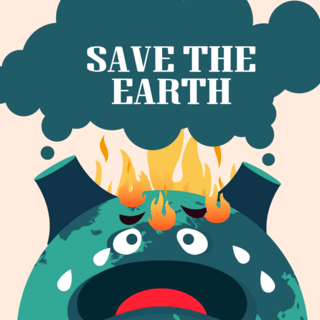 我们与环境海报模板_停止全球变暖火山