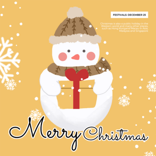 冬季堆雪人海报模板_圣诞节雪人礼盒