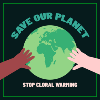 后台个人资料海报模板_停止全球变暖星球