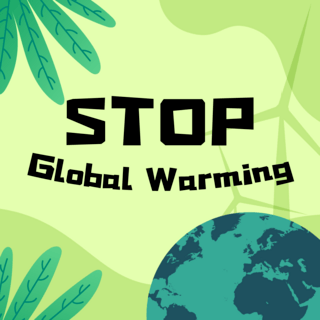 融化冰川融化海报模板_停止全球变暖叶子