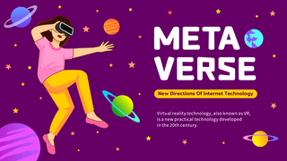 游戏海报模板_互联网虚拟现实技术横幅女孩遨游太空虚拟世界模版