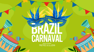 彩旗大鼓喇叭彩色眼罩巴西狂欢节节日派对网页横幅