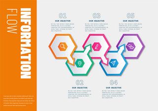 几何海报模板_信息流程图模版橙色