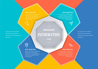 信息数据图表海报模板_信息流程图模版商务彩色
