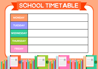 卡通表格海报模板_卡通教育学校计划表学校时间表
