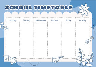 教育学校计划表卡通简约