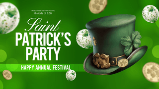 古帽子官员海报模板_绿色帽子金币气球卡通立体3d圣帕特里克节日网页横幅