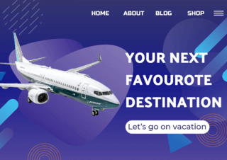 喷气式客机海报模板_世界旅行飞机网页模板