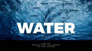 飞溅的水海报模板_水面涟漪世界水日节日网页横幅