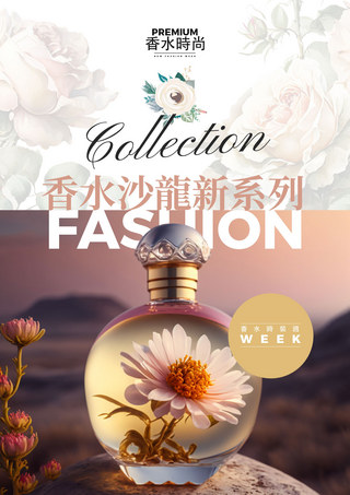 创意香水瓶海报模板_商业香水广告雏菊