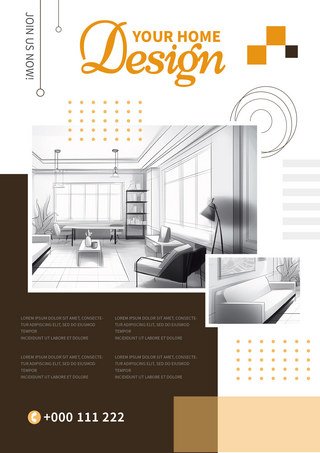 家具促销活动海报海报模板_家装黄色创意简约海报 向量