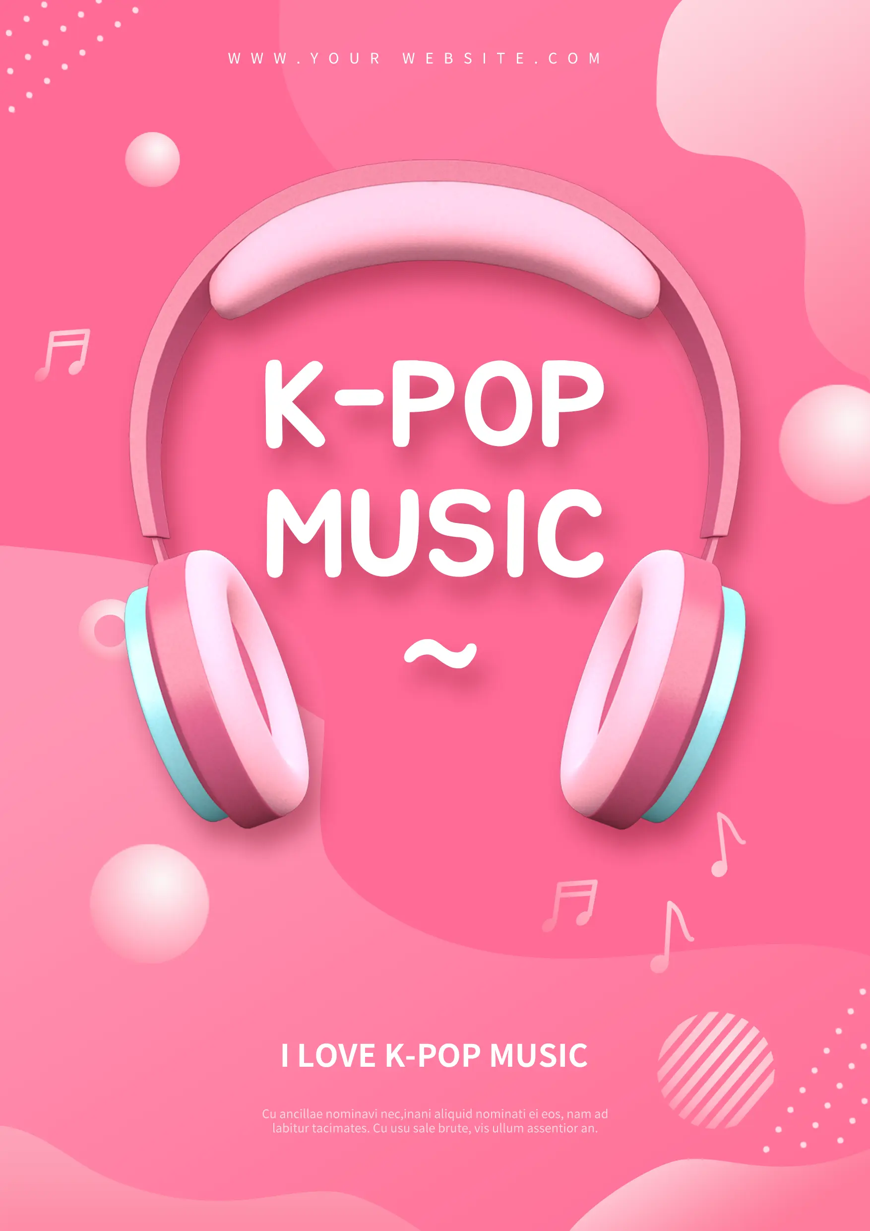 k-pop音乐几何粉色海报图片