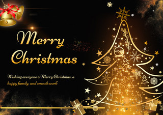 圣诞树分割线海报模板_圣诞快乐黑金模板