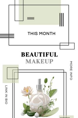 化妆品的瓶子海报模板_抽象正方形几何化妆品护肤品instagram故事