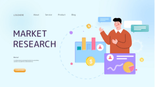 市场海报模板_市场研究商业数据分析落地页网页模板