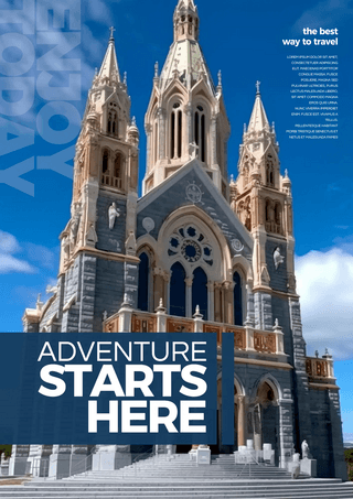 欧洲地标教堂建筑物环球旅行宣传海报