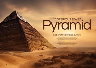 杂志海报模板_古埃及金字塔环球旅行宣传海报