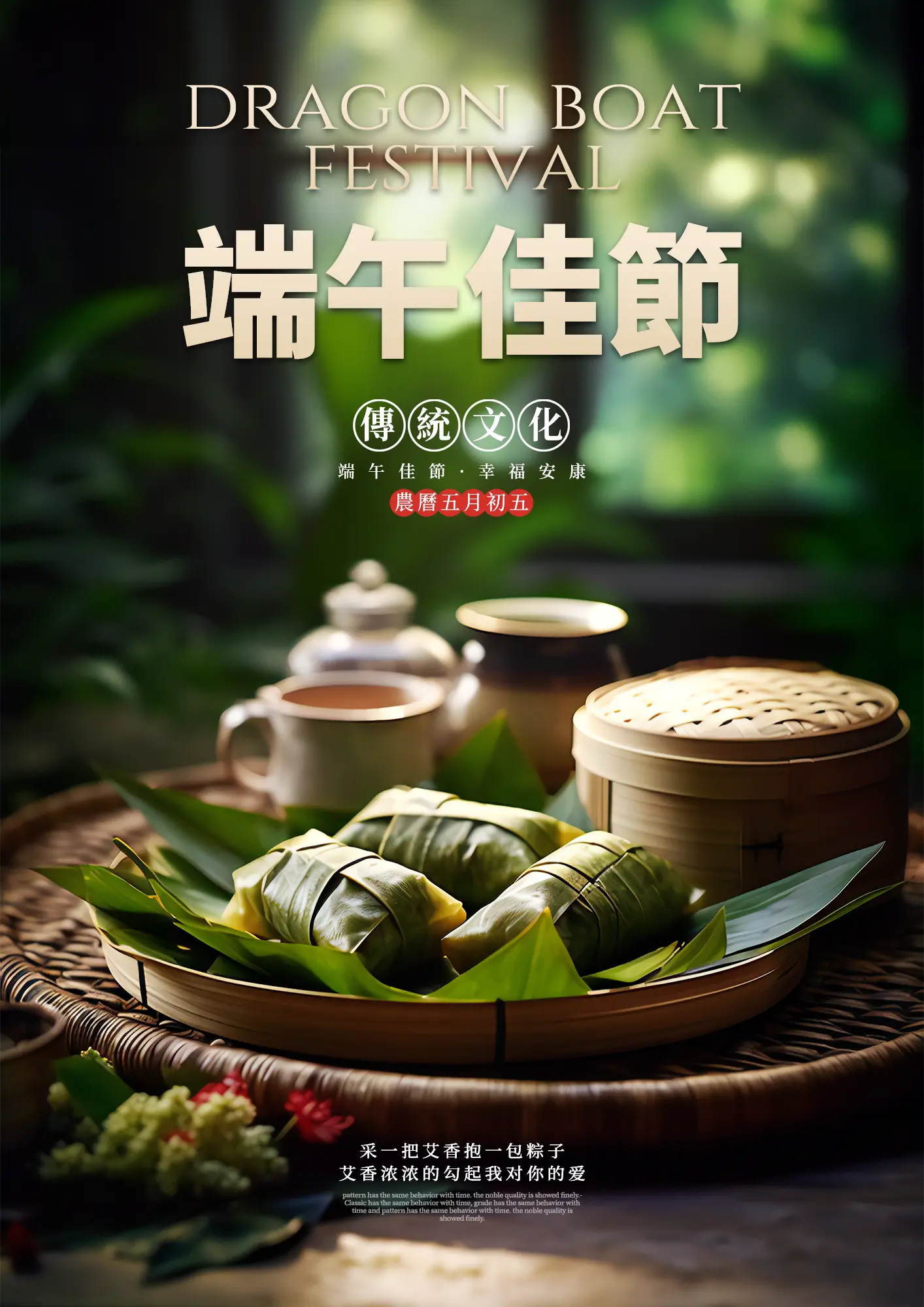 端午佳节中国传统美食粽子节日海报图片