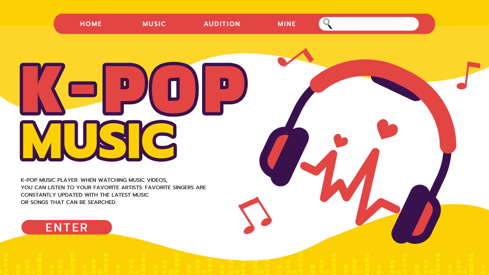 k-pop音乐概念模板彩色音乐风格横幅图片
