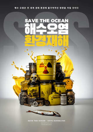 海水污染核泄漏污水环境保护公益宣传海报