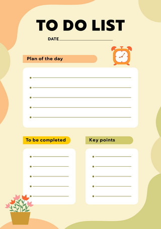 列表列表海报模板_待办事项卡通模板彩色日程表 向量