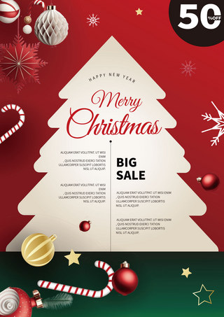 圣诞海报模板_圣诞黑色创意高端促销海报 向量