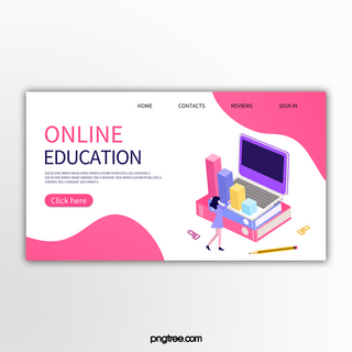 彩色矢量在线教育网页设计