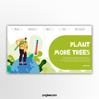 绿色植物环保海报模板_绿色植物简约风格环保主题网页
