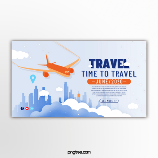 定位坐标海报模板_时尚航空公司旅游项目宣传banner