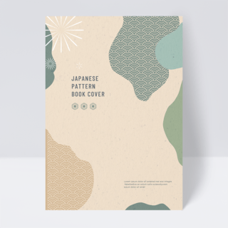 日式海报模板_日式风格抽象几何纹理书籍封面