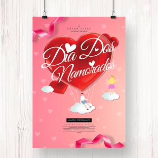 浪漫温馨的葡萄牙情人节假期海报