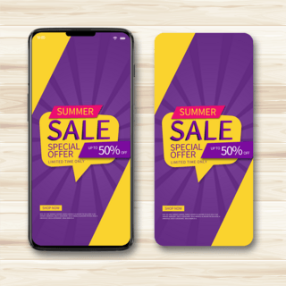 紫色夏日促销手机端模板