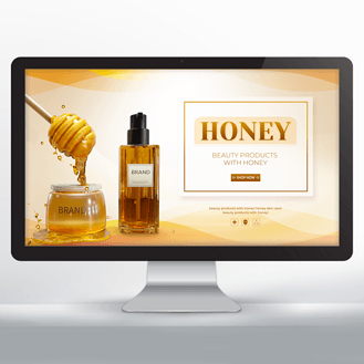 蜂蜜滋养护肤美容产品宣传促销banner