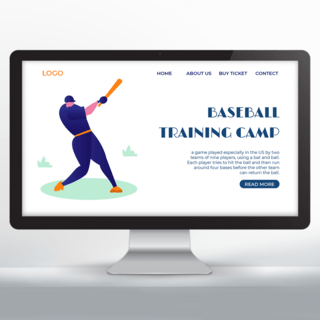 游戏人物海报模板_打棒球运动网页